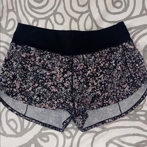 Lulu Lemon Floral Patterned Athletic Shorts